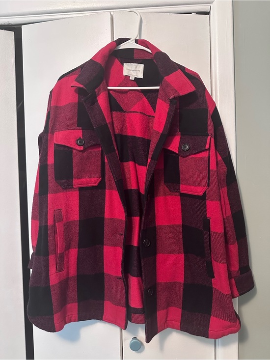 Lucky Brand Jackets & Blazers - Lucky Brand Women’s oversized Red & Black Buffalo Plaid flannel